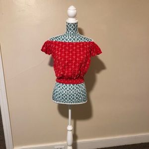 Primark Red Off The Shoulder Top Sz 6